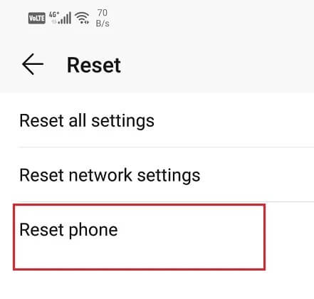 Click-on-the-Reset-Phone-option-2 8 طرق لإصلاح مشاكل تنزيل رسائل الوسائط المتعددة MMS