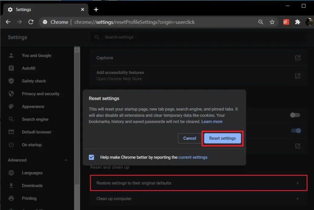 Click-on-the-‘Restore-settings-to-their-original-defaults’-and-Confirm-your-action-by-clicking-on-Reset-Settings-1024x686-1 7 طرق لإصلاح عرض شريط المهام في وضع ملء الشاشة