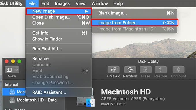 Create-new-Disk-Drive-image-from-Folder كيفية حماية المجلدات أو الملفات بكلمات المرور على Mac