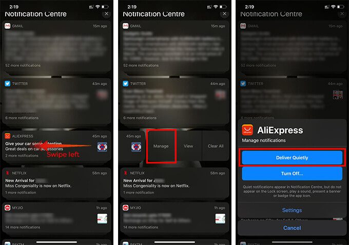 Deliver-Quietly-App-Notifications-from-Notification-Centre- كيفية إيقاف الإشعارات على iPhone للتطبيقات الفردية
