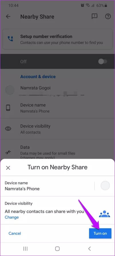 كيفية تمكين المشاركة القريبة NEARBY SHARE على Samsung Galaxy Note 20 - %categories