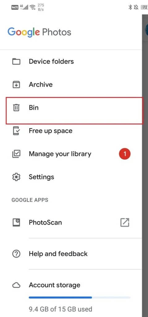 From-the-menu-select-the-bin-option-479x1024-1 3 طرق لاستعادة الصور المحذوفة على Android