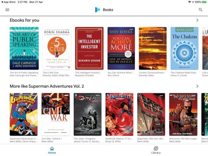 Google-Play-Books-iPad 12 أفضل تطبيقات ePub Reader لأجهزة Android و Windows و iPad