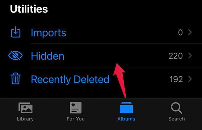 Hidden-Photos-Album-iPhone كيفية إخفاء الصور تمامًا على iPhone بدون أي تطبيقات