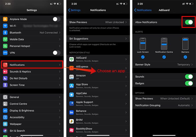 How-to-Turn-Off-iPhone-Notifications-for-Individual-Apps-from-iPhone-Settngs كيفية إيقاف الإشعارات على iPhone للتطبيقات الفردية