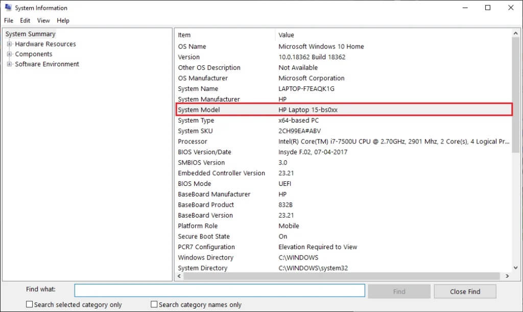 In-the-resulting-System-Information-window-find-the-‘System-Model’-1024x611-1 كيفية التعرف على منافذ USB المختلفة على جهاز الكمبيوتر الخاص بك