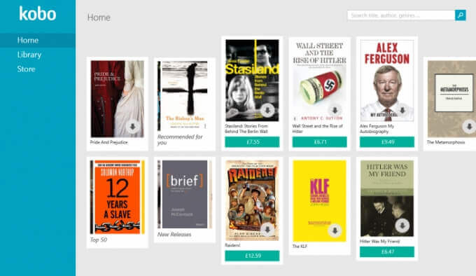 Kobo-Books-Windows-ePub-reader 12 أفضل تطبيقات ePub Reader لأجهزة Android و Windows و iPad