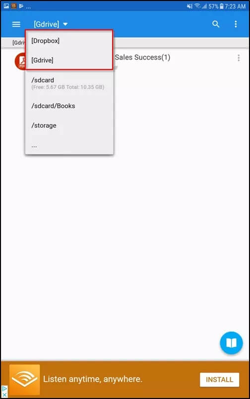 Moon-select-cloud-storage_2_4d470f76dc99e18ad75087b1b8410ea9 كيفية مزامنة الكتب الإلكترونية بين الكمبيوتر و Android