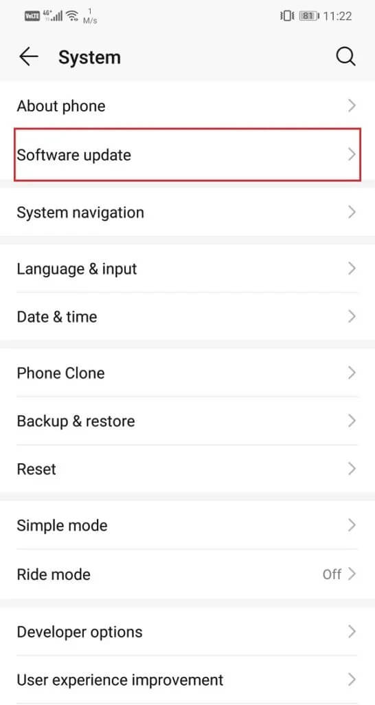 Now-click-on-the-Software-update-546x1024-1 كيفية إصلاح مشاكل Facebook Messenger