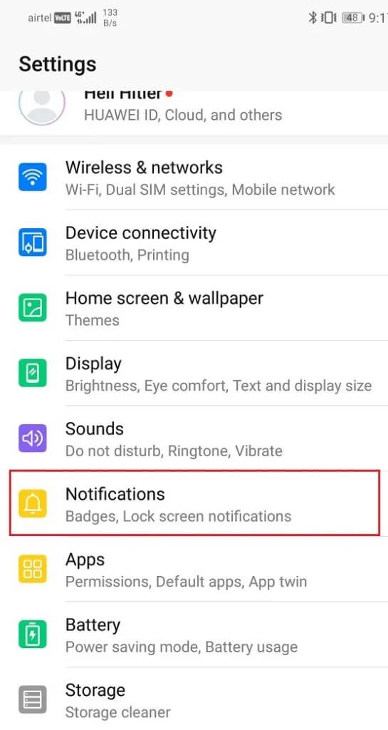 Now-tap-on-the-notifications-option-545x1024-1 كيفية الوصول إلى قائمة إعدادات Android