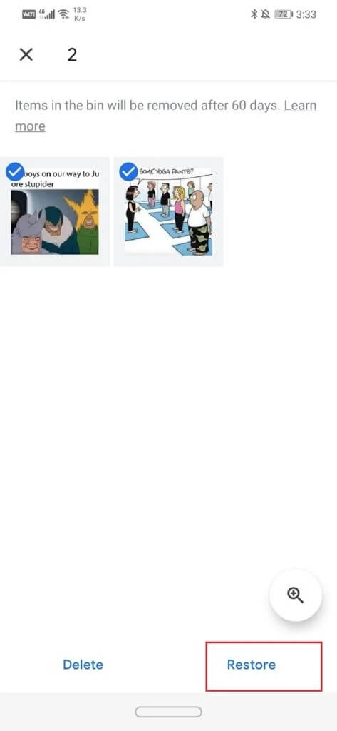 Once-the-selections-are-made-tap-on-the-Restore-button-473x1024-1 3 طرق لاستعادة الصور المحذوفة على Android