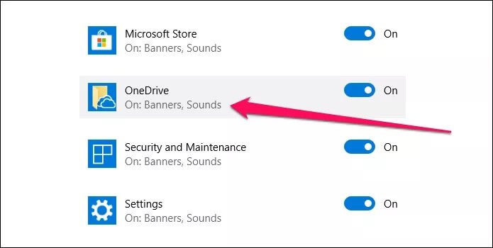 كيفية تعطيل إشارات وأصوات إشعارات لقطة الشاشة من OneDrive - %categories