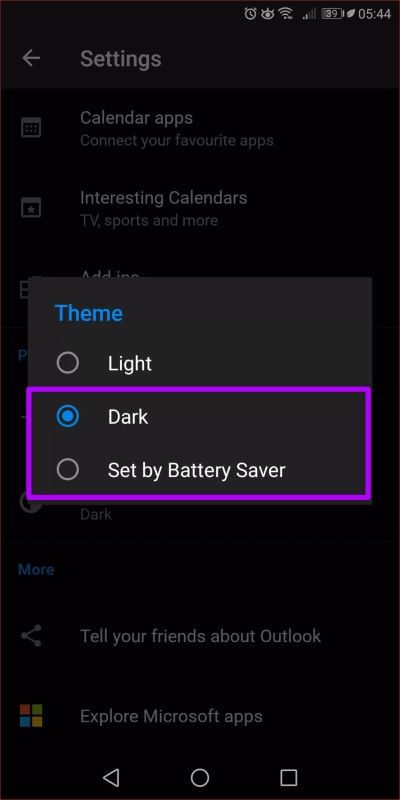 Outlook-Dark-Mode-Ios-Android-10_4d470f76dc99e18ad75087b1b8410ea9 كيفية تمكين الوضع الداكن في Microsoft Outlook لأجهزة Android و iOS