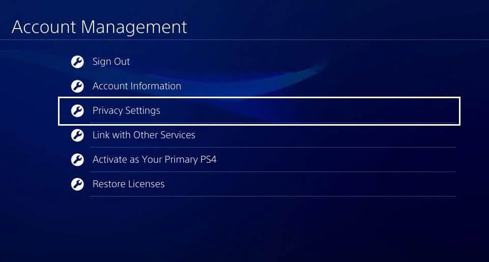 Privacy-Settings-Playstation إصلاح "حدث خطأ" في PlayStation عند تسجيل الدخول