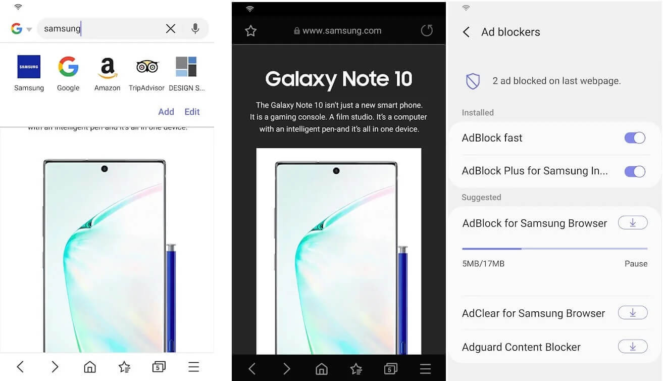 Samsung-Internet-Browser-Beta أفضل 10 متصفحات Android لتصفح الإنترنت (2021)