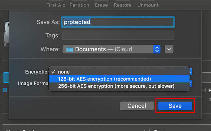 Save-Folder-as-Password-Protected-Disk-image-on-Mac كيفية حماية المجلدات أو الملفات بكلمات المرور على Mac