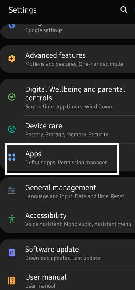 Scroll-down-and-open“Apps” كيفية تعطيل إشعارات OTA على Android