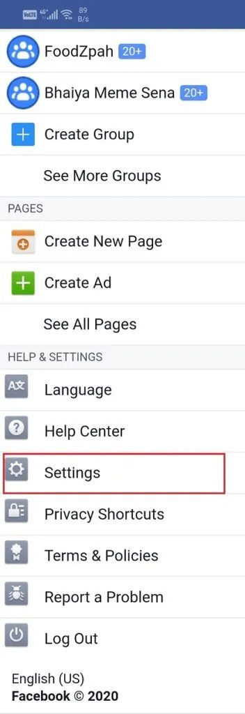 Scroll-down-and-tap-on-the-Settings-option-352x1024-1 3 طرق لتسجيل الخروج من Facebook Messenger