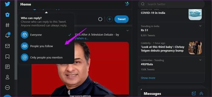 Set-Who-Can-Reply-to-Your-Tweet-on-Twitter-3_935adec67b324b146ff212ec4c69054f كيفية تعيين من يمكنه الرد على تغريدتك على Twitter