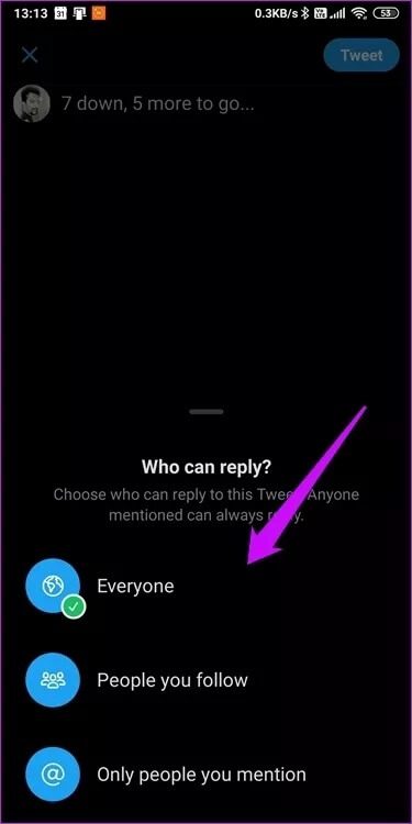 Set-Who-Can-Reply-to-Your-Tweet-on-Twitter-7_4d470f76dc99e18ad75087b1b8410ea9 كيفية تعيين من يمكنه الرد على تغريدتك على Twitter