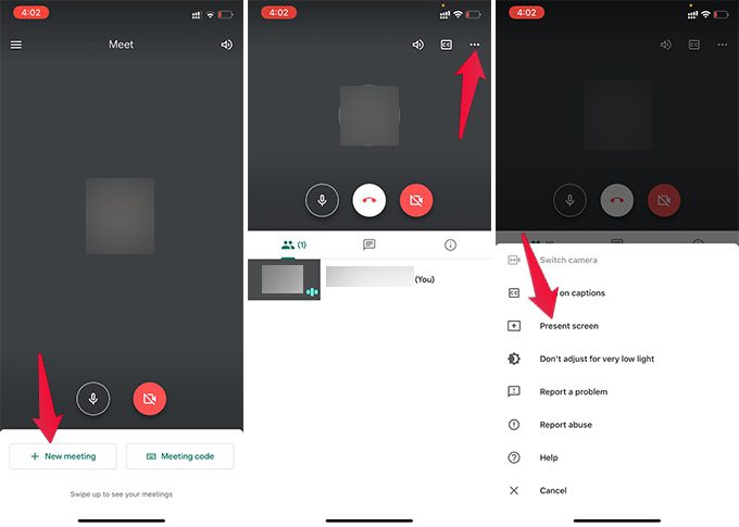 Share-iPhone-Screen-on-New-Meeting-in-Google-Meet-App كيفية مشاركة شاشة iPhone في Google Meet