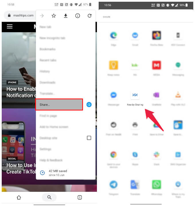 Share-with-Nearby-Sharing-Android-11 AirDrop في Android: كيفية استخدام المشاركة القريبة على أي Android
