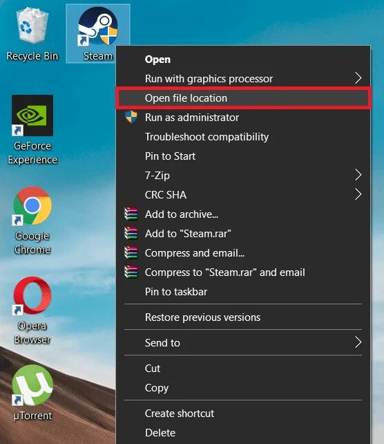 Simply-right-click-on-it-and-select-Open-File-Location-from-the-ensuing-context-menu إصلاح أخطاء خدمة Steam عند تشغيل Steam