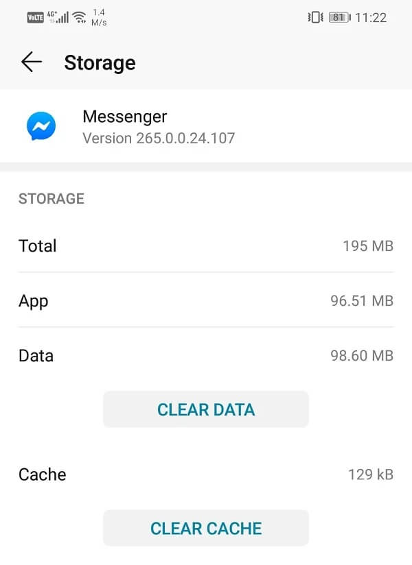 Tap-on-the-options-to-clear-data-and-clear-cache-and-the-said-files-will-be-deleted كيفية إصلاح مشاكل Facebook Messenger