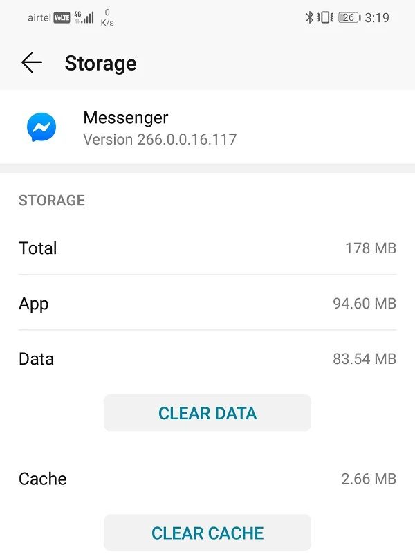 There-are-two-options-to-clear-data-and-clear-cache.-Tap-on-the-respective-buttons 3 طرق لتسجيل الخروج من Facebook Messenger