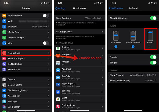 Turn-off-Banner-Alerts-for-App-Notifications-on-iPhone كيفية إيقاف الإشعارات على iPhone للتطبيقات الفردية