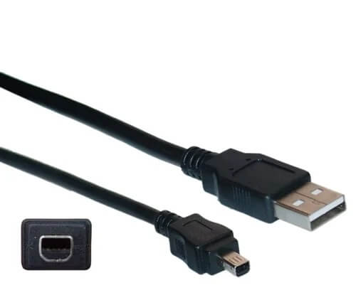 USB-Mini-B-4-Pin-is-unofficial-connector-found-in-digital-cameras-mostly-manufactured-by-Kodak كيفية التعرف على منافذ USB المختلفة على جهاز الكمبيوتر الخاص بك