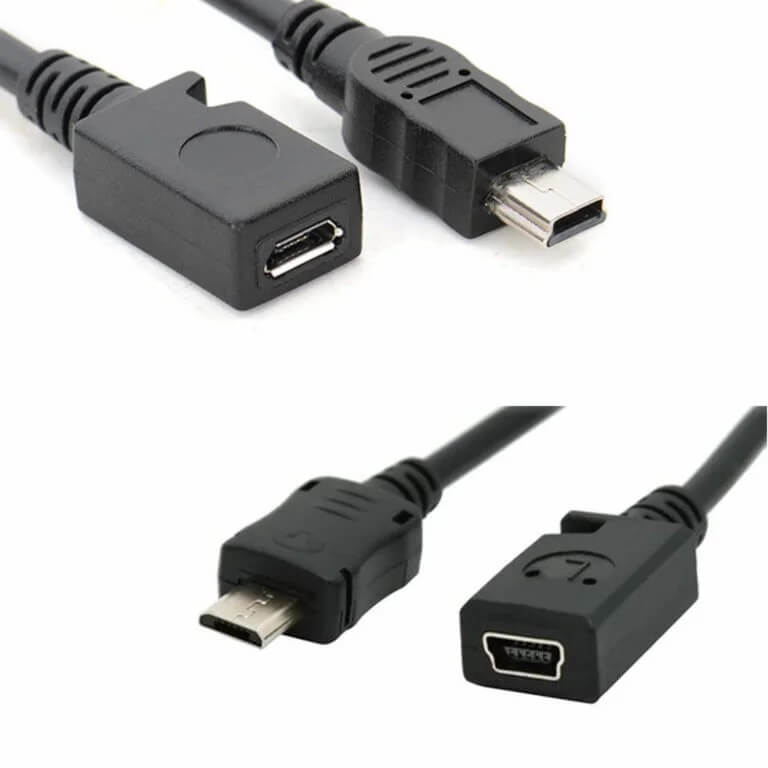 USB Mini B has 5 pins including an extra ID pin to support OTG capabilities 1 768x768 1 - كيفية التعرف على منافذ USB المختلفة على جهاز الكمبيوتر الخاص بك
