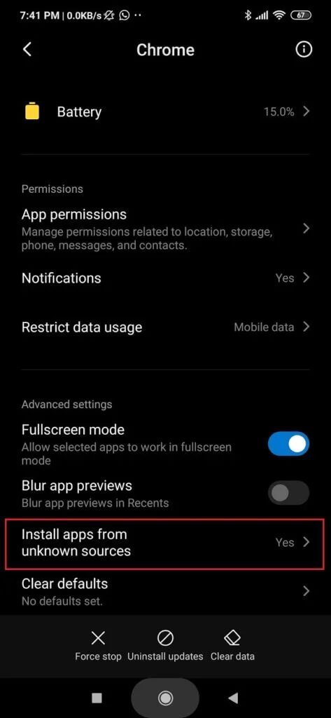 Under Advanced settings you will find the Unknown Sources optionClick on it 473x1024 1 - كيفية تمكين Google Feed في Nova Launcher