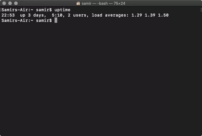 Uptime-Terminal-Commands-mac-macos_4d470f76dc99e18ad75087b1b8410ea9 أهم 11 حيلة للأوامر الطرفية Ter­mi­nal لنظام التشغيل Mac يجب أن تعرفها