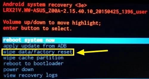 Wipe-data-or-Factory-reset افتح هاتف Android إذا نسيت كلمة المرور أو قفل النمط