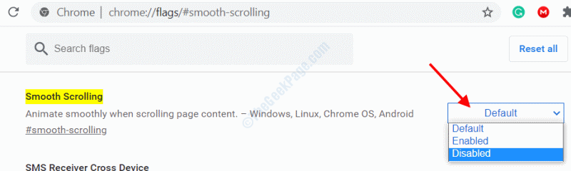 chrome_smooth_scrolling كيفية إصلاح مشكلة تقطيع الشاشة في نظام التشغيل Windows 10