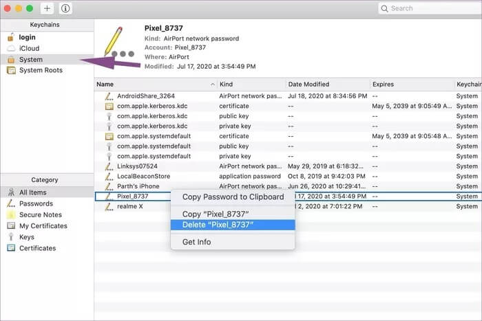 كيفية حذف كلمات المرور المحفوظة من متصفح Safari و iCloud Keychain على Mac - %categories