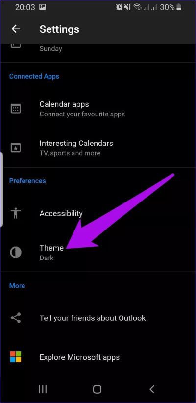 disable-dark-mode-apps-outlook-theme_191017_221119_4d470f76dc99e18ad75087b1b8410ea9 كيفية تعطيل الوضع الداكن في التطبيقات الشائعة