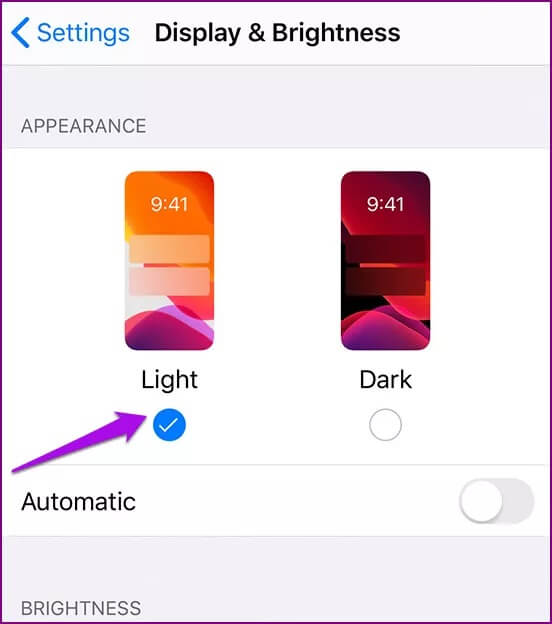 disable-dark-mode-devices-ios-display-brightness-appearance-light_4d470f76dc99e18ad75087b1b8410ea9 كيفية تعطيل الوضع الداكن في أنظمة التشغيل Windows 10 و macOS و Android و iOS