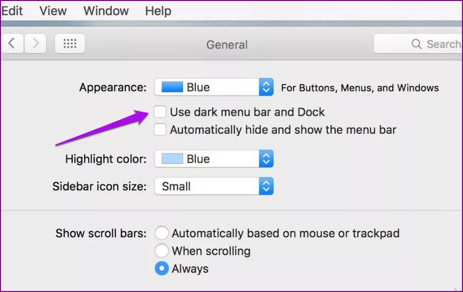 disable-dark-mode-devices-mac-system-preferences-general-use-dark-menu-bar-dock_4d470f76dc99e18ad75087b1b8410ea9 كيفية تعطيل الوضع الداكن في أنظمة التشغيل Windows 10 و macOS و Android و iOS