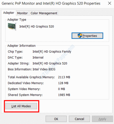 display_properties كيفية إصلاح مشكلة تقطيع الشاشة في نظام التشغيل Windows 10