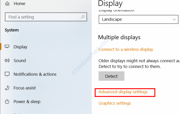 display_settings كيفية إصلاح مشكلة تقطيع الشاشة في نظام التشغيل Windows 10