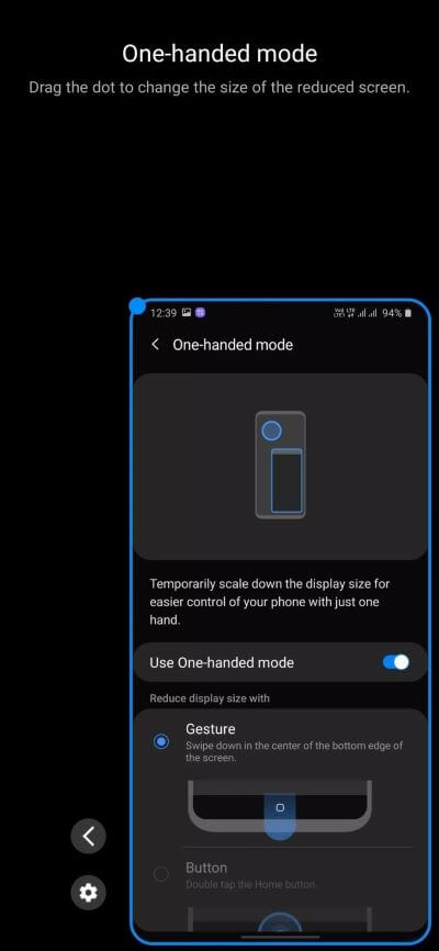 one-handed-mode_4d470f76dc99e18ad75087b1b8410ea9 كيفية إخفاء شريط التنقل في Samsung One UI