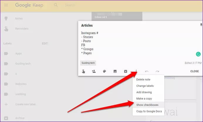 كيفية تنظيم الملاحظات الخاصة بك في Google Keep - %categories