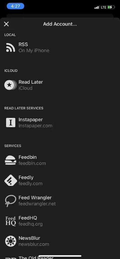 reeder-account_40dd5eab97016030a3870d712fd9ef0f Reeder 4 مقابل Feedly: أي قارئ RSS هو الأفضل على iPhone