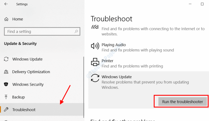 rum_update_troubleshooter كيفية إصلاح خطأ تحديث Windows 10 0x80240061