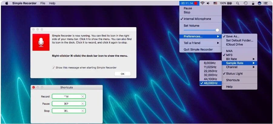 simple-recorder أفضل 13 برنامج التسجيل الصوتي لنظام التشغيل Mac