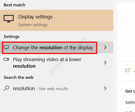 start_resolution كيفية إصلاح مشكلة تقطيع الشاشة في نظام التشغيل Windows 10
