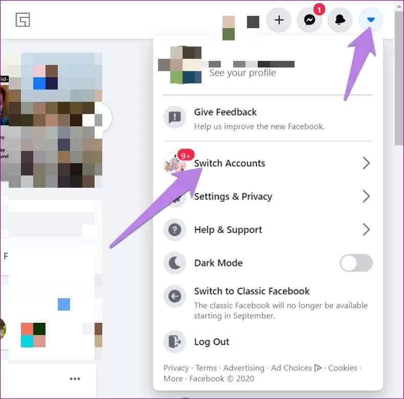 switch-between-multiple-facebook-and-messenger-accounts-2_4d470f76dc99e18ad75087b1b8410ea9 ما هو تبديل الحساب في Facebook و Messenger