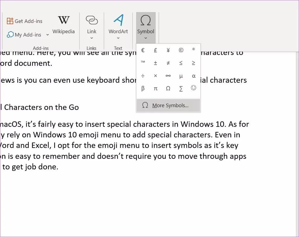 symbols-in-word_4d470f76dc99e18ad75087b1b8410ea9 أفضل 4 طرق لإضافة أحرف خاصة في Windows 10